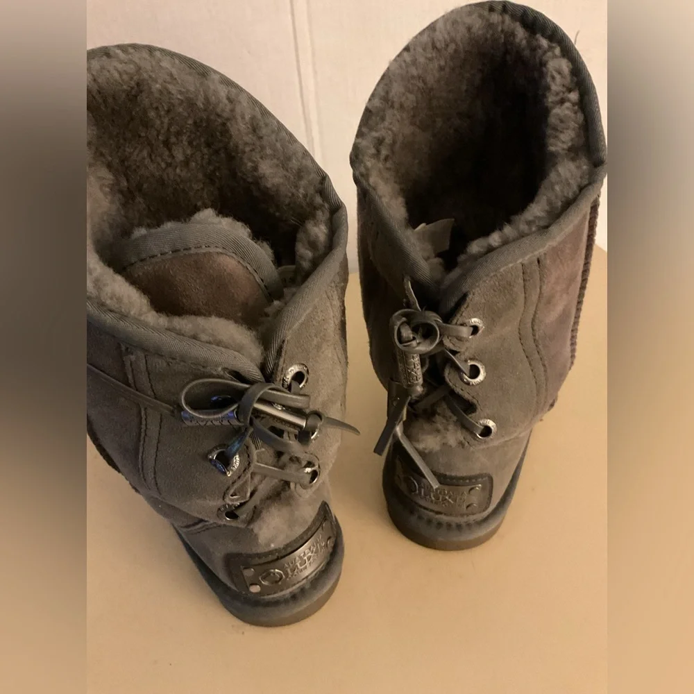 Australia Luxe Collective women gray suede dita short boots size 8 - Picture 6 of 10